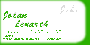 jolan lenarth business card